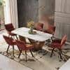 Paloma 6 Seater Pluto Spanish Ceramic Dining Table With Bren Dining Chairs