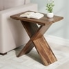 Darcy Sheesham Wood Contemporary Rectangle Set Of 2 Tea Table Side Tables In Teak Finish