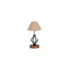 Ophelia Beige Jute Table lamp with Wood & Iron Base