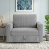 Alfon 1 Seater Velvet Pull Out Sofa Cum Bed with Storage In Grey