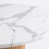 Velin Round Solid Mango Wood Pedestal Dining Table Silver Oak White