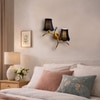 Devansh Metal Electric Wall Light in Gold Colour with Black Shade Count of 2 Lights