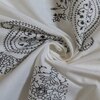 Black And White Floral 330 Tc  Cotton Flat  Single Bed Size Bedsheet With 1 Pillow Cover