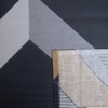 Xara Dark Blue Geometric 400 TC Cotton Flat Double Queen Size Bedsheet with 2 Pillow Covers – Threads