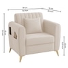 Daraco Velvet 1 Seater Sofa in Cream Color