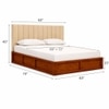 Zyra Solid Wood Queen  Size Upholstered Bed With Hydraulic Storage (Provincial Teak Finish, Beige Colour)