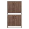Alex 9 Pair Shoe Rack in Classic Walnut Finish