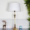 Delta Brass Table Lamp with White Cotton Shade