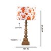 Devansh Multicolor Cotton Table Lamp With  Wood Natural Base (7X7X21.25 Inches)-14