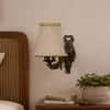 Devansh Metal Electric Wall Light in Gold Colour with Grey Shade Count of 1 Light