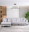 Garcia 5 Seater Fabric Sofa with Right Hand Side Lounger in Cream Beige