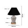 Devansh Conical Black Cotton Shade Lamp With Wood & Mosaic Glass Base For Decoration/Office/Home/Gifting/Study For Decoration/Office/Home/Gifting/Study -(10X10X14.5) Inches -A
