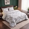 White Floral 4 Pcs Comforter Set With Queen Size Bedsheet With 2 Pillow Covers