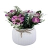 Artificial Pink And Purple Anemone Buttercup Flowers With Ceramic Pot