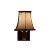 Devansh Wood Wall Mounted Lamp With Beige Jute Shade