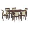 Murphy 4-To-6 Extendable - Dalla 6 Seater Dining Table Set (Colour- Beige, Finish- Dark Walnut)