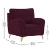 Osbert Velvet 1 Seater Sofa in red wine Color
