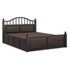 Syan Solid Wood King  Size Bed With Hydraulic Storage (Walnut Finish)