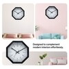 Elegant Black Octagonal Wooden Wall Clock with Sharp Minimal Indices