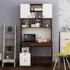 Avenly Study Table with Storage Walnut and Frosty White