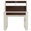 Marina Study Desk with Built in Bookshelf and Drawer in Ivory Coffee Walnut Colour