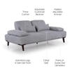 Barret 2 Seater Fabric Sofa in Grey Ice Colour
