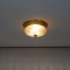 Hinkley 2-Light Flush Mount Ceiling Light In Antique Brass Finish With Amber Rippled Glass