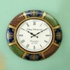 Wooden Handpainted Decorative 18*18 Inch In Blue Color Round Wall Clock By Craft Tree
