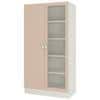 Celestia Double Door Bookshelf cum Crockery Cabinet with Toughened Glass in Sandy Beige Colour