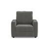 Apollo Compact High Back 1 Seater Fabric Sofa in Ash Grey Velvet Colour