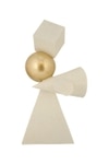 Modern Abstract Balance Sculpture with Gold Sphere Decorative Table Accent