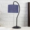 Blue Jute Curvy table lamp with Iron Base (SP12)