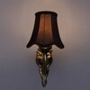 Devansh Gold Antique Wall Mounted Lamp With Black  Cotton Shade