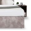 Claudia Engineered Wood King  Size Bed Without Storage (Dark Acacia Finish, Greige Grey Colour)