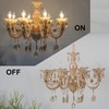 Raphael 8 Arm Ceiling Chandelier In Amber & Clear Finish With Clear Glass Crystal Drops & Trim