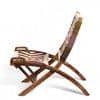 NatWest Sheesham Wood Relaxing Lounge Chair in Assorted Multi-Colour Chindi and White Rope Canning
