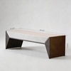 The Trigon Metal Bench in White Finish