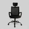 Aspira High Back Mesh Office Chair with Headrest in Black Color