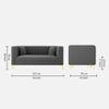 Texude Velvet 2 Seater Sofa Dark Grey