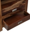 Corner Solid Wood  Bookshelf in Provincial Teak Finish