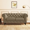 Winchester 2 Seater Premium Italian Leather Sofa In Dark Truffle