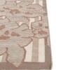 Jaipur Rugs Soft Floral Striped Wool And Polyester 6x9 Feet Undyed White And Dark Taupe Carpet