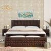 Keaton Sheesham Wood Queen Size Bed Drawer And Box Storage Walnut Finish (60 x 78 inches)