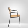 Kepler Brooks Zen Cafeteria Dining Chair With Arms in Grey Colour