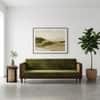 Padam Solid Wood 3 Seater Rattan Designed Sofa  In  Teak Finish