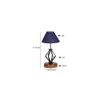 Madeleine Blue Jute Table lamp with Wood & Iron Base