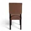 Newport wood Dining Chair in Taupe Brown Velvet Upholstery with MAHAGONY FINISH
