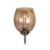 Devansh Steel Electric Wall Light in Steel Colour with Lavender Shade Count of 1 Light