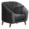 Nilo Velvet 1 Seater Sofa Dark in Grey Colour