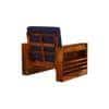Maruti 1 Seater Wooden Sofa (Blue Colour, Honey Finish)